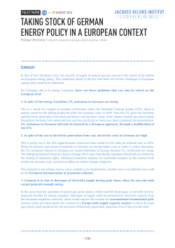 taking stock of german energy policy in a european