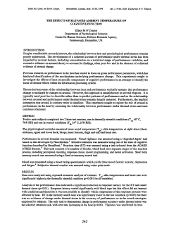 THE EFFECTS OF ELEVATED AMBIENT TEMPERATURE ON