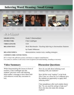 At a Glance Inferring Word Meaning: Small Group