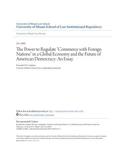 The Power to Regulate "Commerce with Foreign Nations" in a