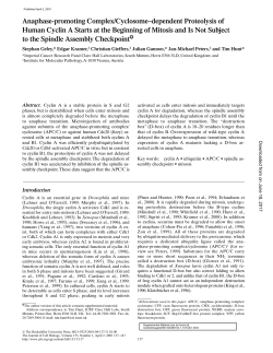 Anaphase-promoting Complex/Cyclosome&ndash;dependent Proteolysis