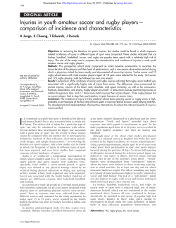 Injuries in youth amateur soccer and rugby players