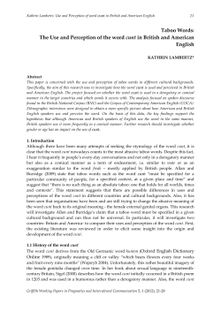 Taboo Words - Griffith University