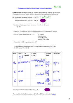 Finding the Emprical Formula and Molecular Formula Emperical