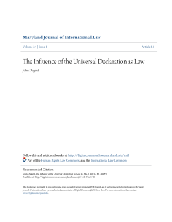 The Influence of the Universal Declaration as Law