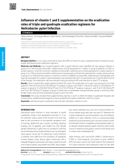Influence of vitamin C and E supplementation on the eradication