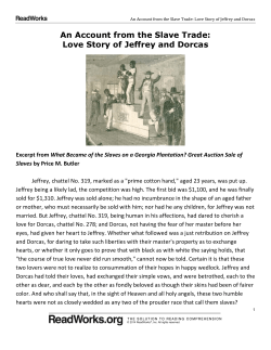 An Account from the Slave Trade: Love Story of Jeffrey and Dorcas