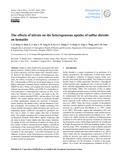 The effects of nitrate on the heterogeneous uptake of sulfur dioxide