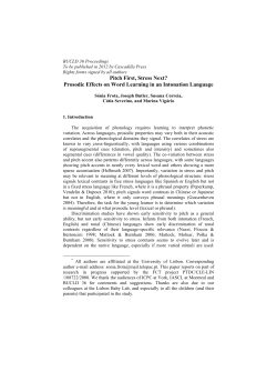 Pitch First, Stress Next? Prosodic Effects on Word Learning in an