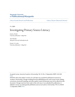 Investigating Primary Source Literacy - e