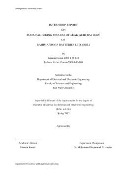 internship report on manufacturing process of lead