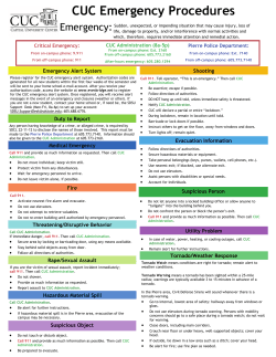 CUC Emergency Procedures Handout