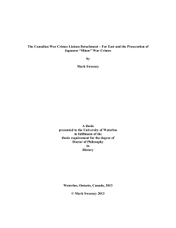 The Canadian War Crimes Liaison Detachment