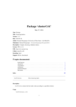 Package `clusterCrit`