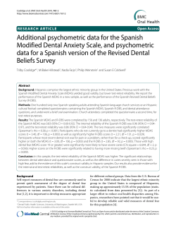 Additional psychometric data for the Spanish Modified Dental