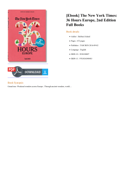 The New York Times: 36 Hours Europe, 2nd Edition