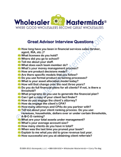 Great Advisor Interview Questions