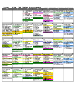 October 2014 THE CINEMA Program Guide