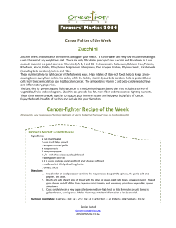 Zucchini Cancer-fighter Recipe of the Week