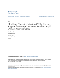 Identifying Noise And Vibration Of The Discharge - Purdue e-Pubs