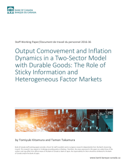 Output Comovement and Inflation Dynamics in a