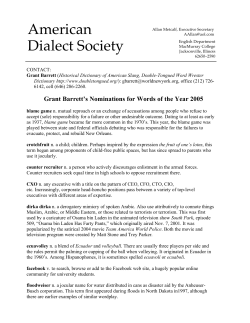 Grant Barrett`s - American Dialect Society