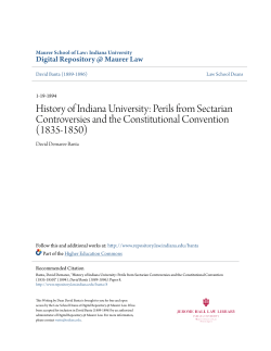 Perils from Sectarian Controversies and the Constitutional Convention