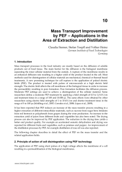 Mass Transport Improvement by PEF &ndash; Applications in