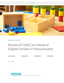 Review of Child Care Needs of Eligible Families in