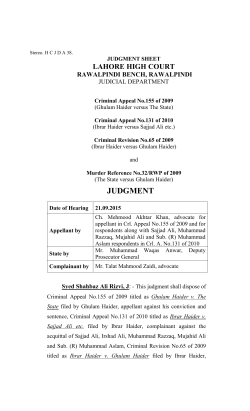 judgment sheet - Lahore High Court