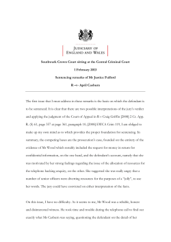 april casburn sentencing remarks - 1 February 2013