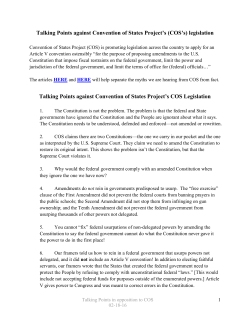 Talking Points against Convention of States Project`s