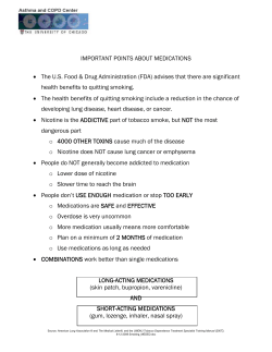 IMPORTANT POINTS ABOUT MEDICATIONS &bull; The U.S. Food