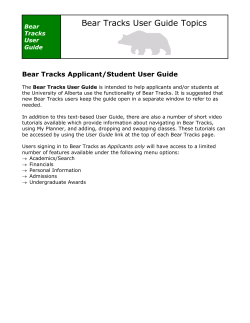 FINAL Bear Tracks User Guide