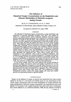 The Influence of Dissolved Oxygen Concentration on