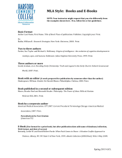 MLA Style: Electronic Sources