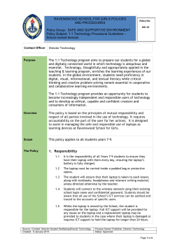 School owned devices - Ravenswood School for Girls