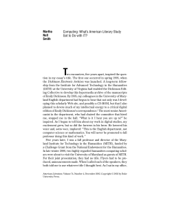 Martha Nell Smith Computing: What`s American Literary