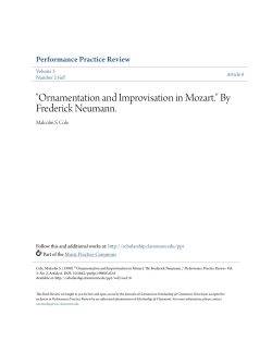 Ornamentation and Improvisation in Mozart.