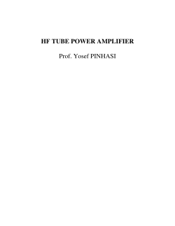 HF TUBE POWER AMPLIFIER Prof. Yosef PINHASI