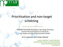 Prioritisation and non-target screening