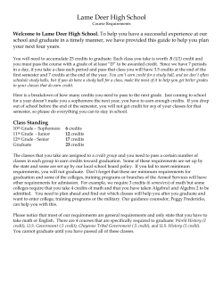 Course Requirements - Lame Deer Public School