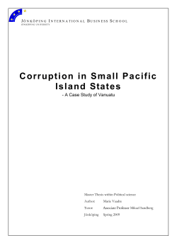 Corruption in Small Pacific Island States: