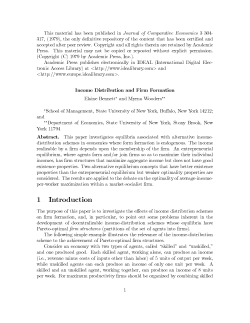 Income Distribution and Firm Formation
