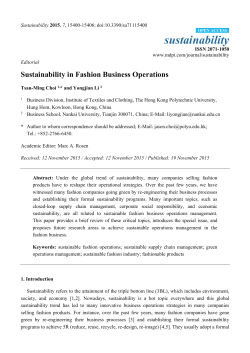 Sustainability in Fashion Business Operations