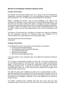 Review of Considerate Contactor Scheme (CCS)