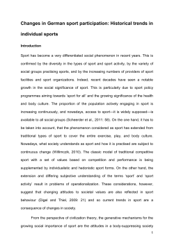 Changes in German sport participation: Historical trends in