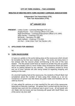 TAXI LICENSING MINUTES OF MEETING WITH YORK HACKNEY