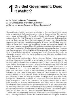 1 Divided Government: Does it Matter?