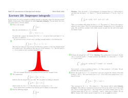 Lecture 23: Improper integrals